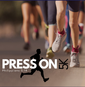 Logo for the CLBC Press on 5k run / walk